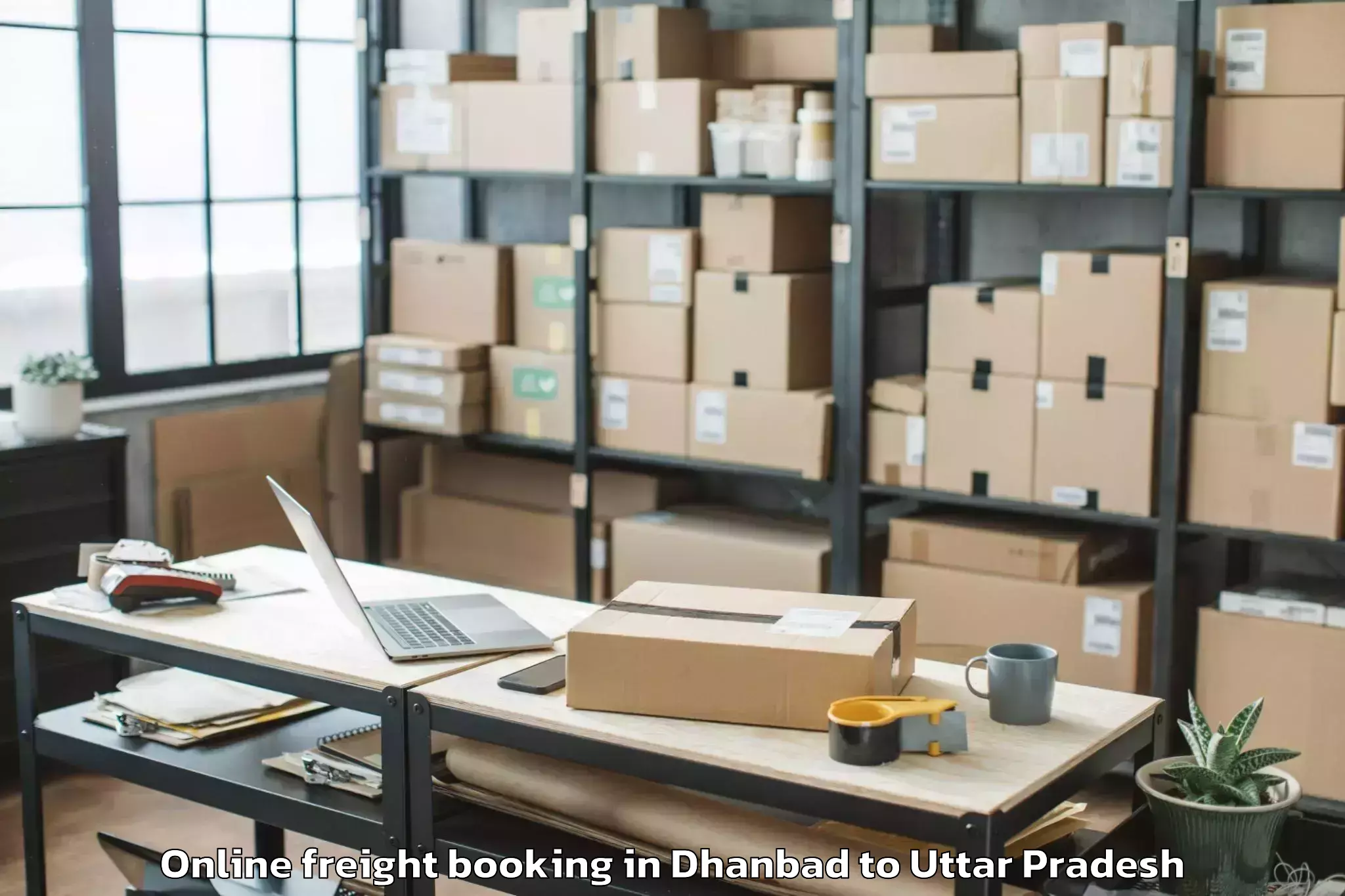 Affordable Dhanbad to Saifai Online Freight Booking